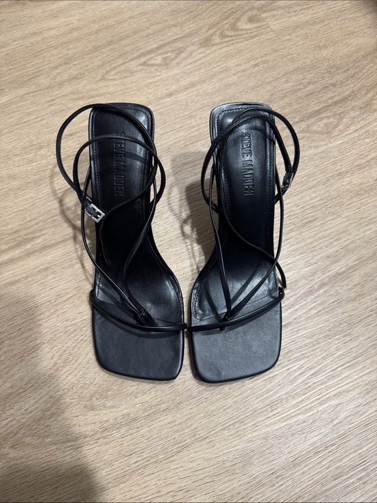 Steve Madden Shoes - Steve Madden Black Strappy Square-Toe Heels